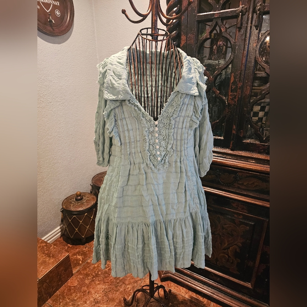 Bohemian Light Green Dress